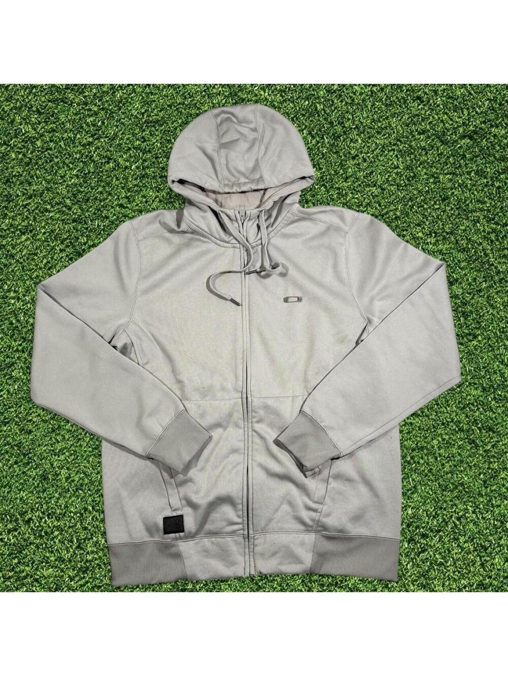 Vintage Oakley Grey Embroidered Logo Hoodie Size M Streetwear